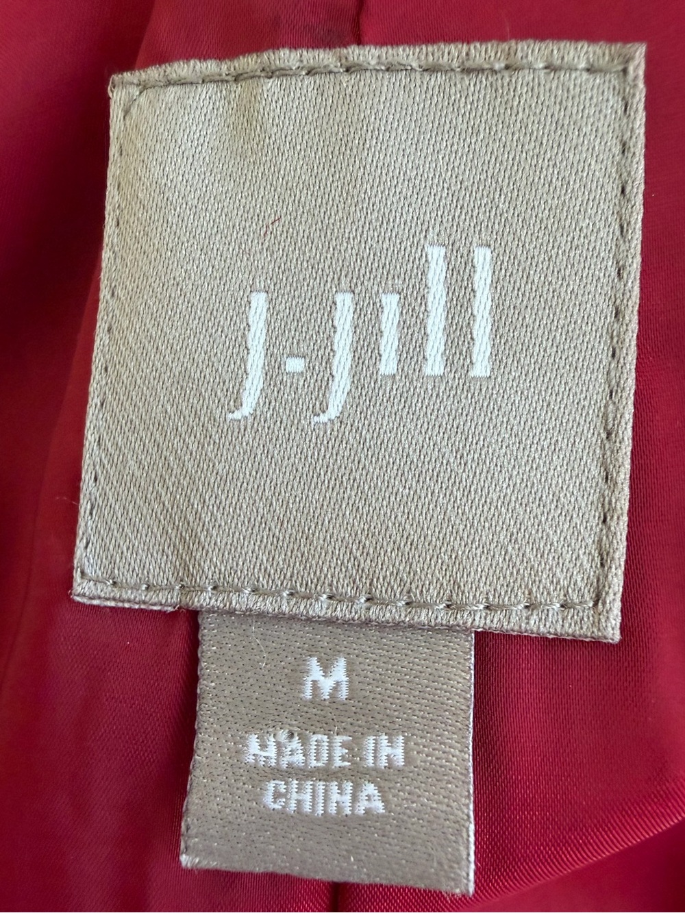 J. Jill Red Textured Wool Blend Two-Button Patch Pocket Blazer Jacket Size Med - Picture 8 of 10